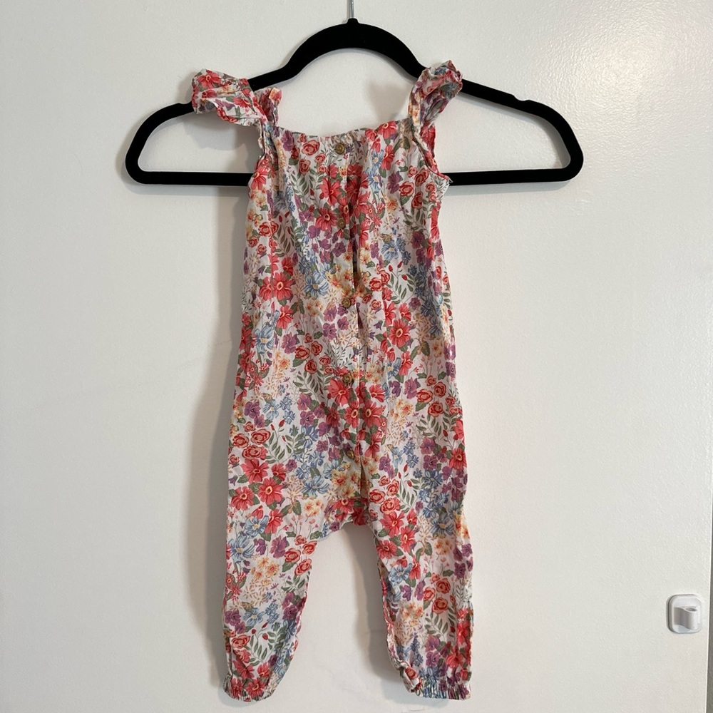 H&M baby floral button up romper size 12 months